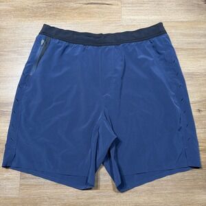Ten Thousand Interval Shorts Men's LARGE Navy Blue 7" Running Athletic LINERLESS